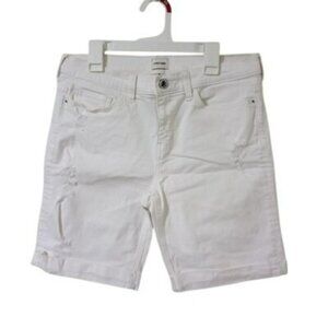 Sneak Peek Bermuda Denim Cuffed High Rise Pocket Summer Beach Size M Womens
